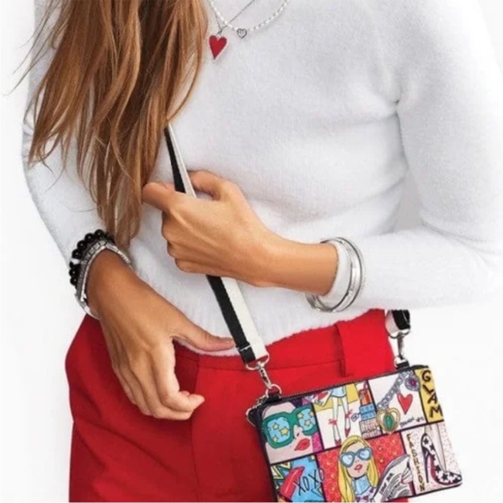 Brighton Red and Blue Crossbody Bag with Comic Prints